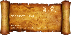Meitner Ubul névjegykártya